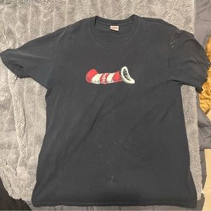 Supreme Cat In The Hat Navy Blue Shirt Men’s Size Large L Used